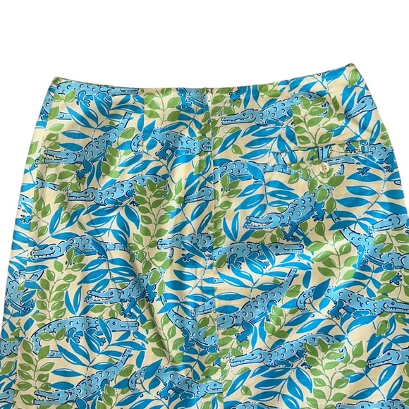 Lilly Pulitzer Vintage Yellow Green Blue Alligator Fern Mini Skirt - 6 - Picture 5 of 9